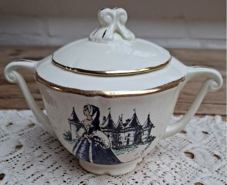 Frans Art Deco suikerpot, opera parijs, kasteel, mode, dames, Ophalen of Verzenden