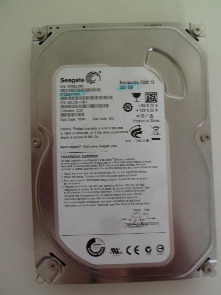 Disque dur Seagate, 320 Go, 16 Mo , 3,5 pouces, 7 200 tr/min, Informatique & Logiciels, Disques durs, SATA, Enlèvement