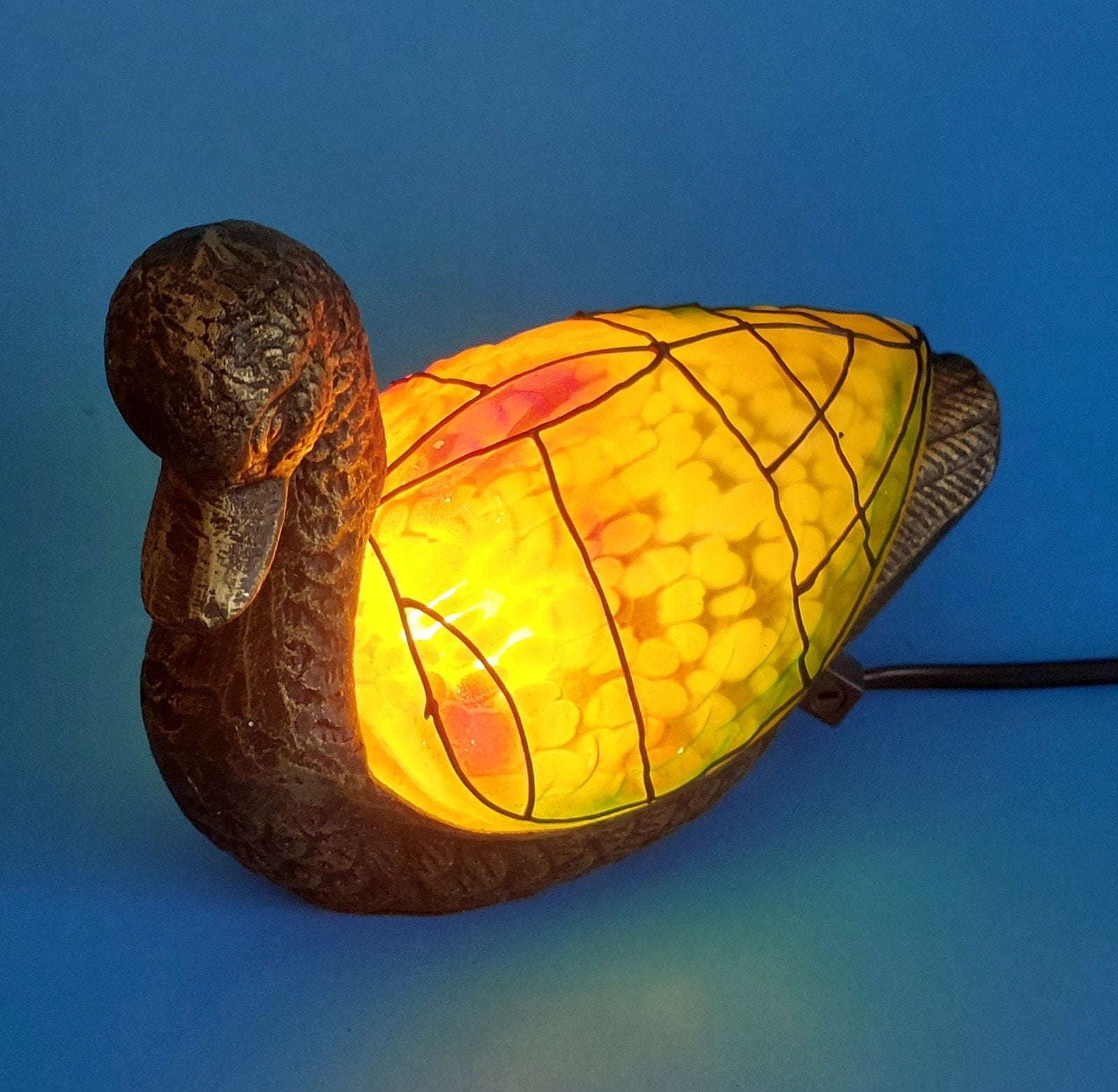 Lampe canard style tiffany, Enlèvement ou Envoi, Comme neuf, Métal, Tiffany rétro