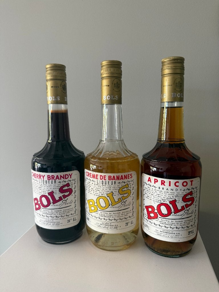3 bouteilles vintage rares de Lucas Bols, Collections, Autres régions, Enlèvement ou Envoi, Pleine, Comme neuf