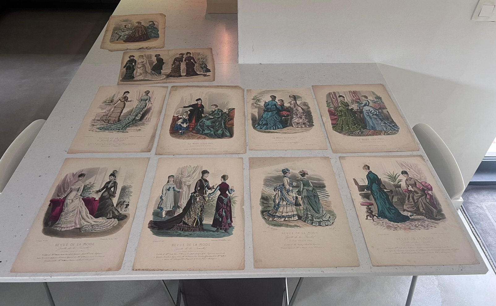 10 estampes de mode françaises Paris du XIXe siècle, Antiquités & Art, Enlèvement, Dessin, Estampe, Original