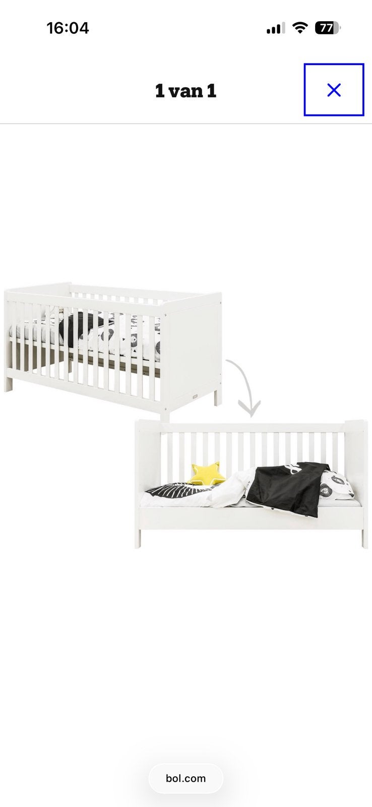 Bopita baby en peuterbed, Kinderen en Baby's, Ophalen, Gebruikt, 70 tot 85 cm, 140 tot 160 cm
