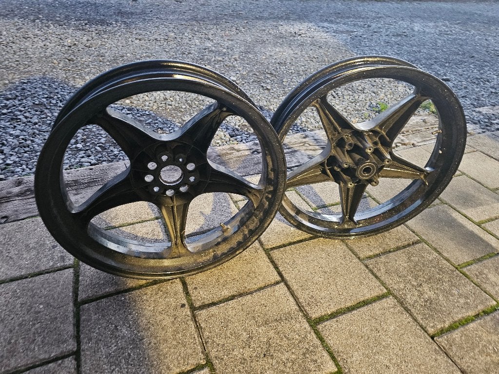 Set wielen velgen voorwiel achterwiel aprilia af1 125, Motoren, Ophalen, Gebruikt