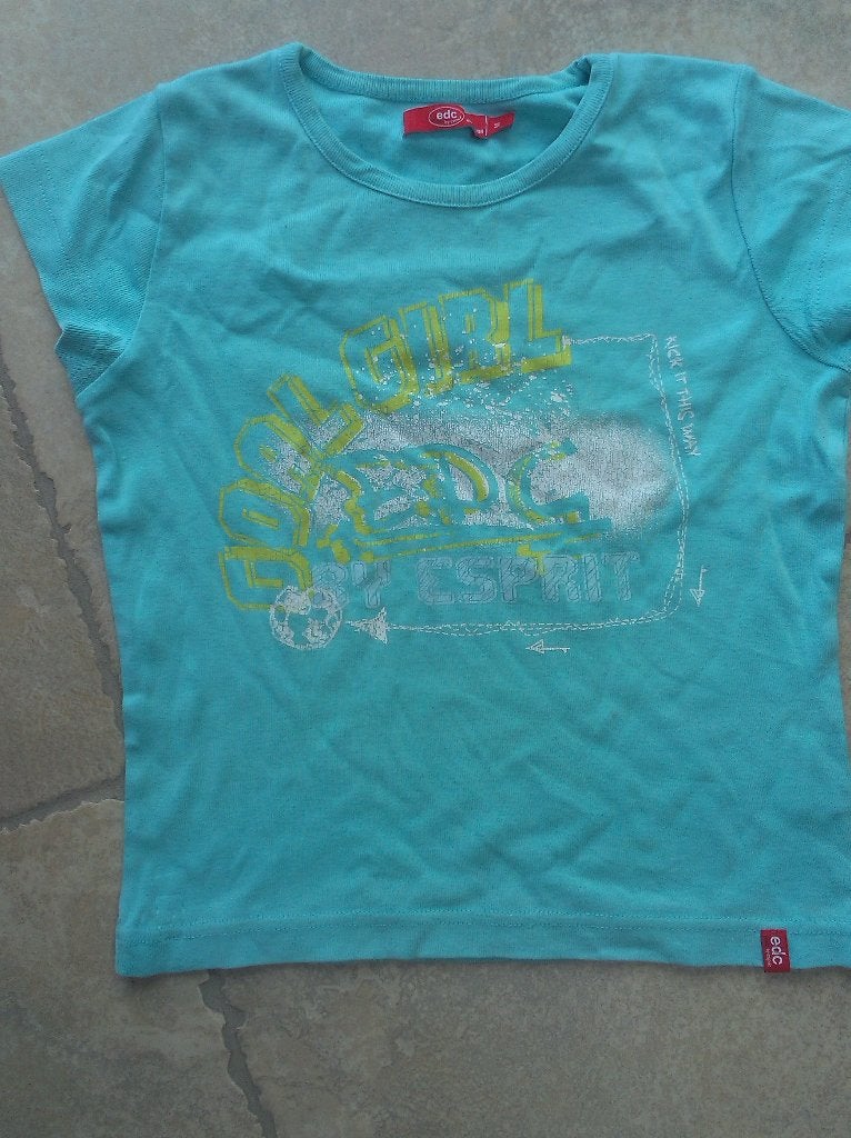 Merk Esprit: turquoise t-shirt mt 152, Kinderen en Baby's, Kinderkleding | Maat 152, Meisje, Ophalen of Verzenden, Zo goed als nieuw