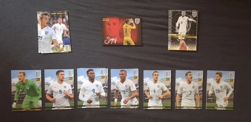 Panini Euro 2016 Lot Angleterre (Rooney Superstar & Hart), Enlèvement ou Envoi, Utilisé, Plusieurs cartes