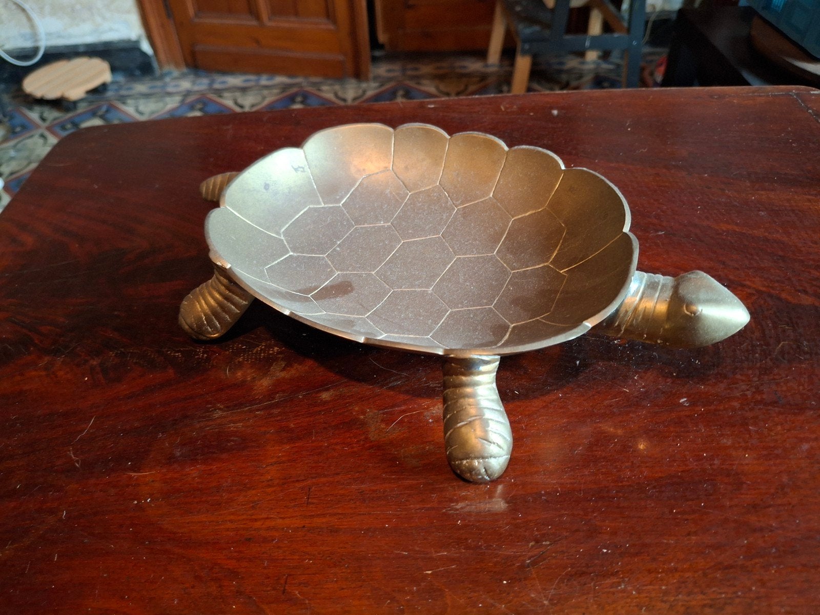Vintage messing schildpad schaaltje - sleutelbakje, Ophalen of Verzenden