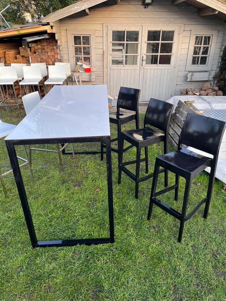 tuinset hoge tafel en 6 stoelen naar keuze, Tuin en Terras, Tuinsets en Loungesets, Tuinset, Kunststof, 6 zitplaatsen, Eettafel