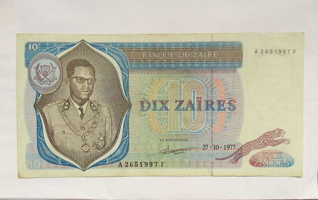 Zaïre 10 Zaïres 1977, Timbres & Monnaies, Billets de banque | Afrique, Envoi