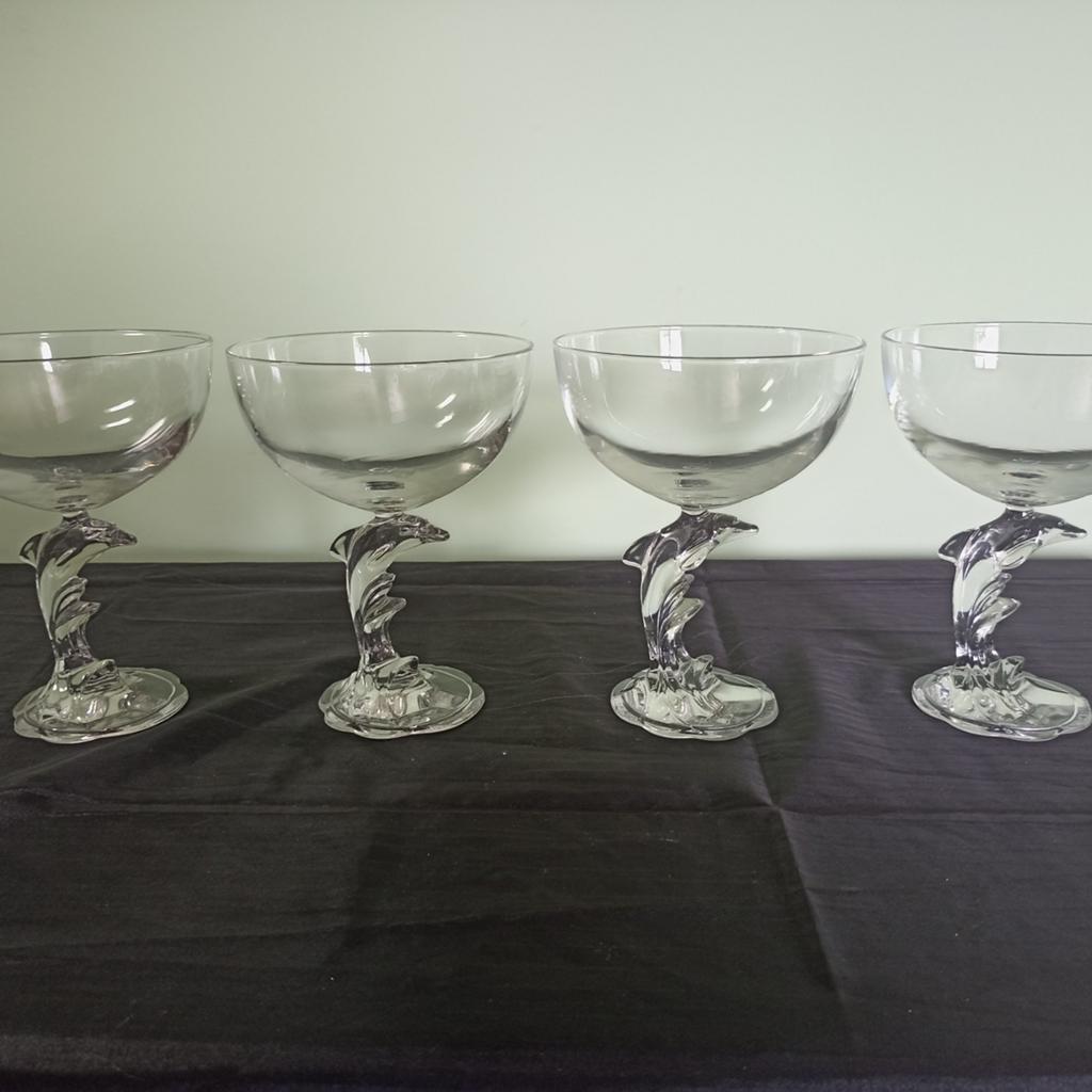 Set van 4 Luminarc 'Dauphin' kristalglazen dessert- en ijsco, Verzamelen, Ophalen of Verzenden