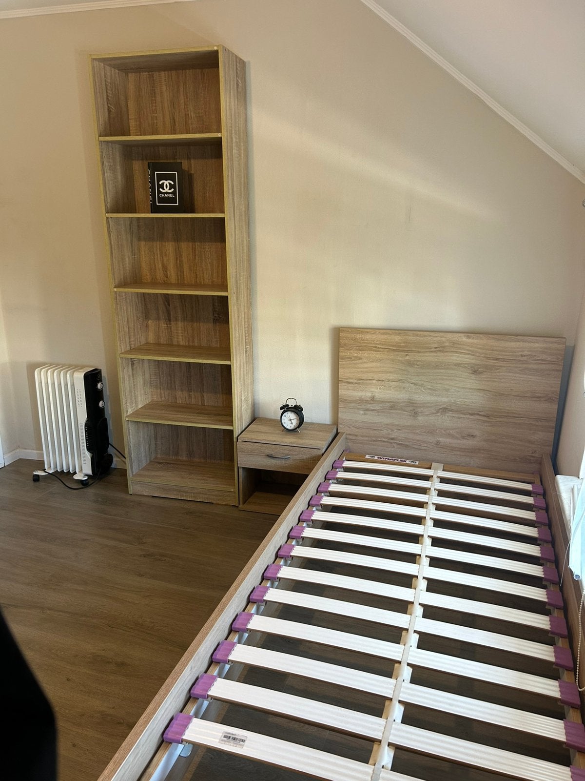 Complete slaapkamer bed, kledingkast, nachtkastje&boekenkast, Huis en Inrichting, Slaapkamer | Complete slaapkamers, Ophalen, Zo goed als nieuw