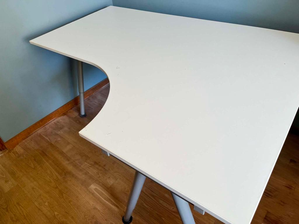 Bureau angle Ikea, Utilisé, IKEA, Blanc, Enlèvement