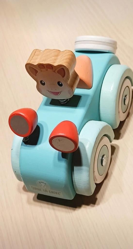 Janod houten auto Sophie de giraf, Ophalen of Verzenden