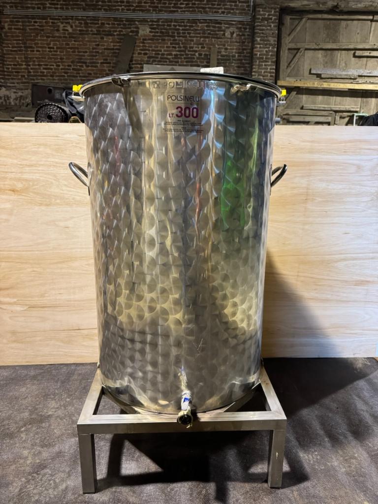 300L roestvrijstalen biervergister met handgrepen, Zakelijke goederen, Horeca | Keukenapparatuur, Inox Meubilair, Gebruikt, Ophalen