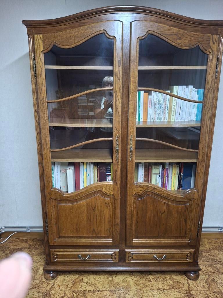 Meuble vitre bibliothèque très bon état, Enlèvement