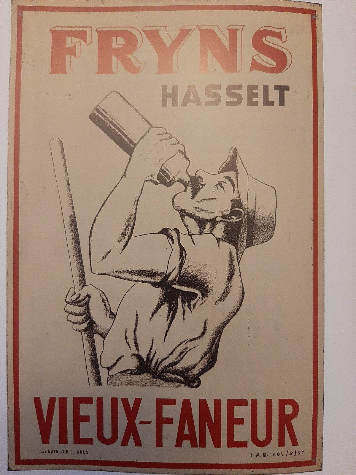 Panneau publicitaire Fryns, Collections, Enlèvement ou Envoi