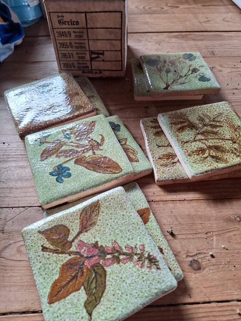 Vintage Italiaanse Wandtegels - Serie Gerico, GroenBotanisch, Doe-het-zelf en Bouw, Ophalen, Minder dan 20 cm, Minder dan 5 m²