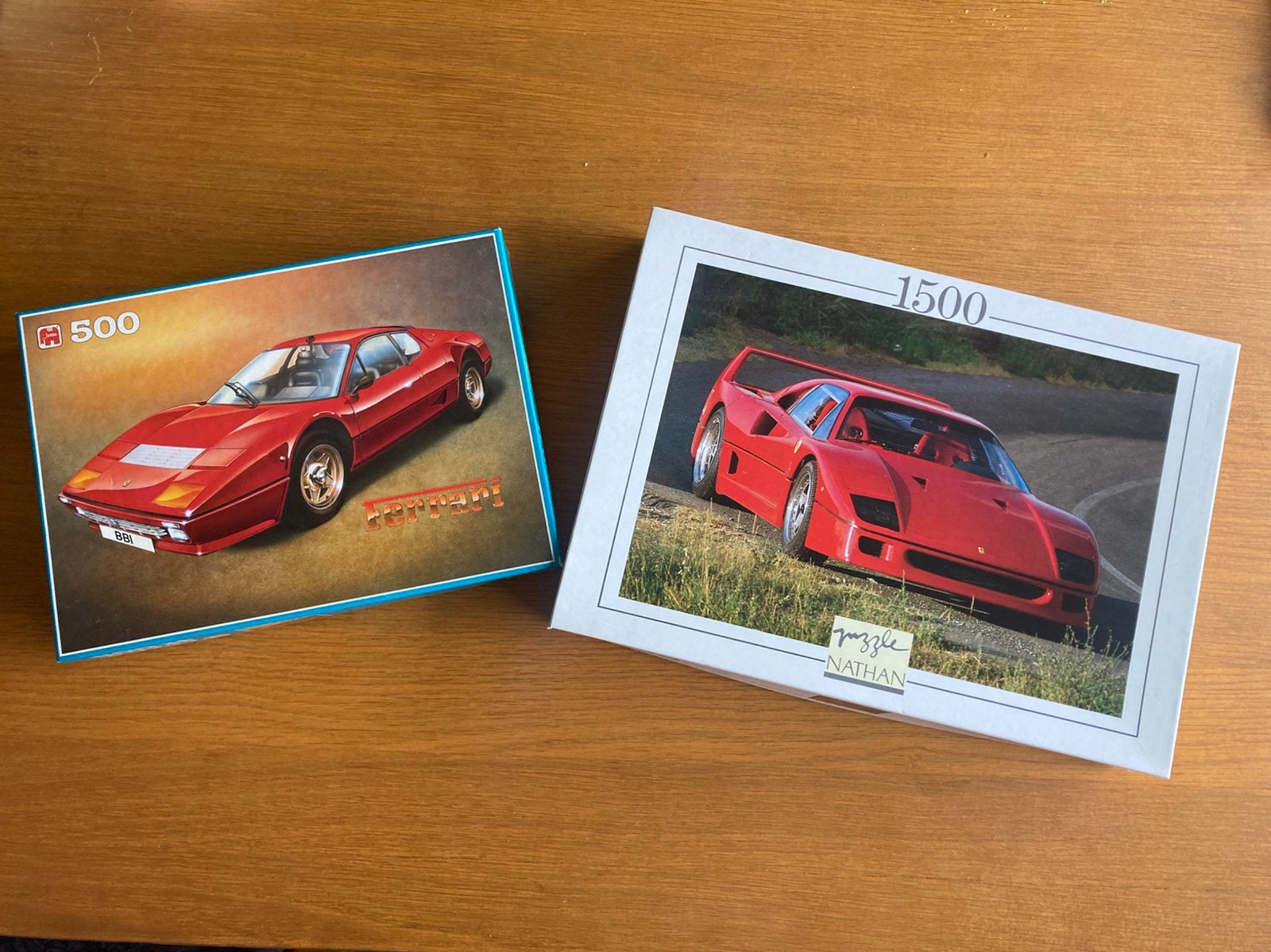 Puzzle Ferrari F40 et Ferrari 512, Enlèvement, 500 à 1500 pièces, Utilisé, Puzzle
