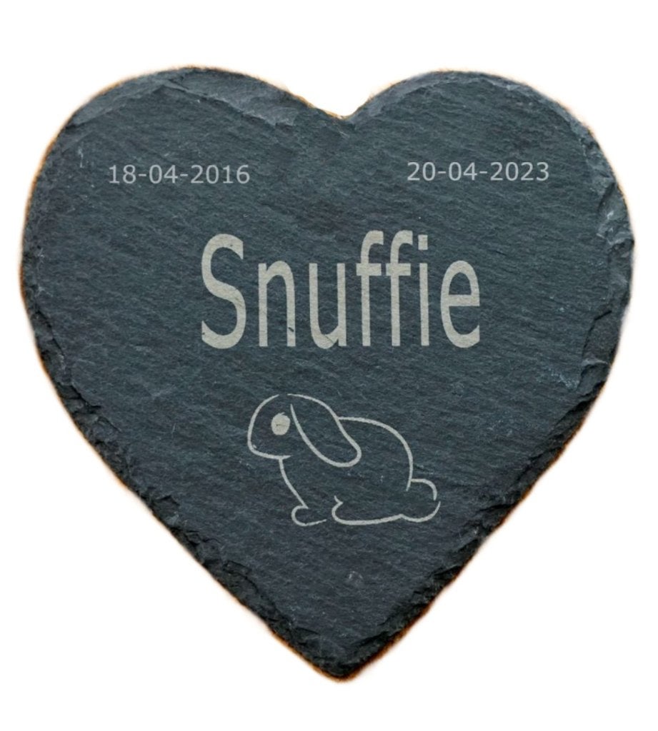 Herdenk uw Konijn met een Liefdevol Leisteen Hartje, Ophalen of Verzenden, Nieuw, Overige typen