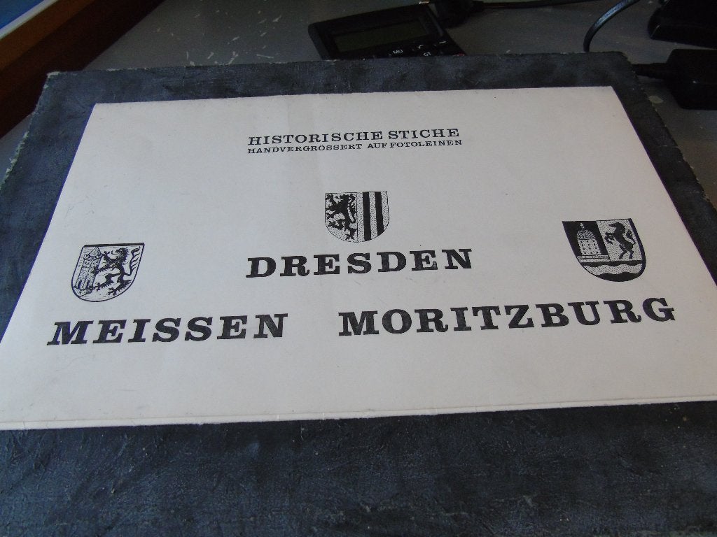 Historische gravures van Oost Duisland op fotolinnen, Ophalen, Stadsgezicht, Gravure