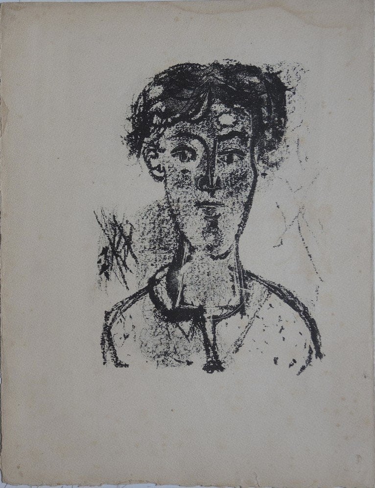 André Marchand litho "Le Visionnaire de Julien Green", 1934, Antiek en Kunst, Kunst | Litho's en Zeefdrukken, Ophalen, Portret en Figuren