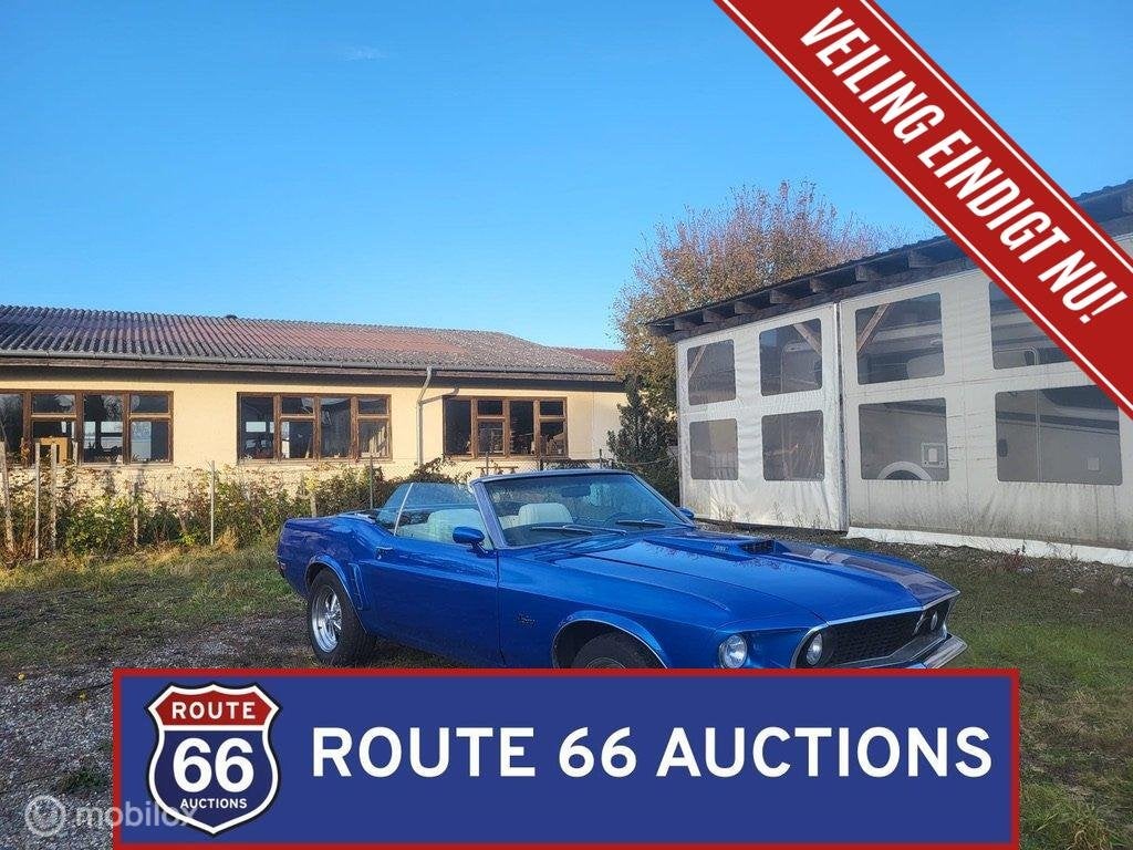 Ford Mustang Cabriolet | 1969 | Route 66 Auctions, Zwart, Bedrijf, Handgeschakeld, Overige carrosserie