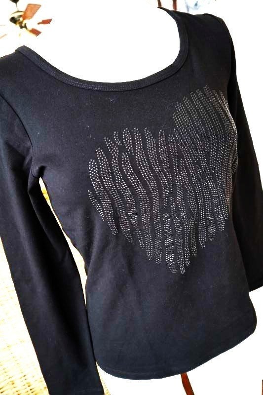 prachtig origineel zwart hart T-shirt, Kleding | Dames, Maat 38/40 (M), Zwart, Nieuw, Lange mouw