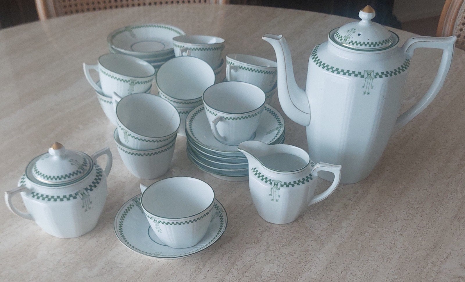 Zeldzaam Art Deco / Jugendstil Theeservies – Mosa Maastricht, Ophalen