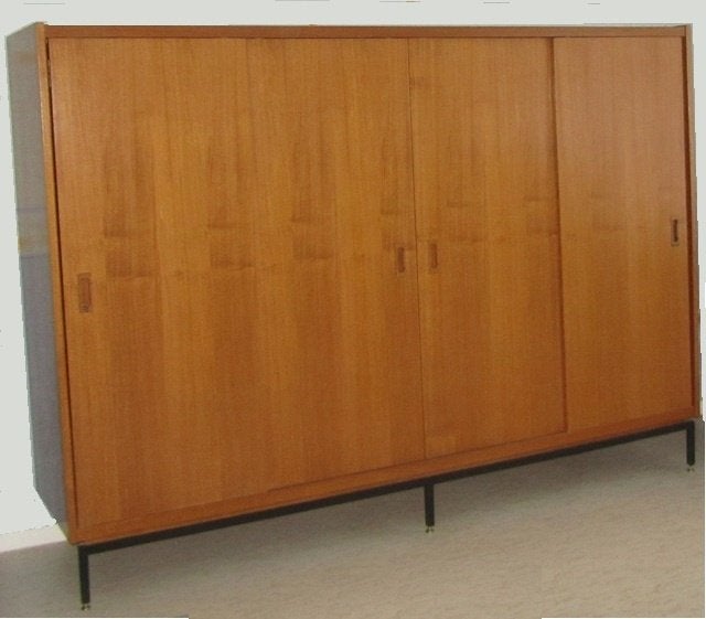 Vintage kleerkast, Teck, 200 cm ou plus, Comme neuf, Avec tiroir(s)
