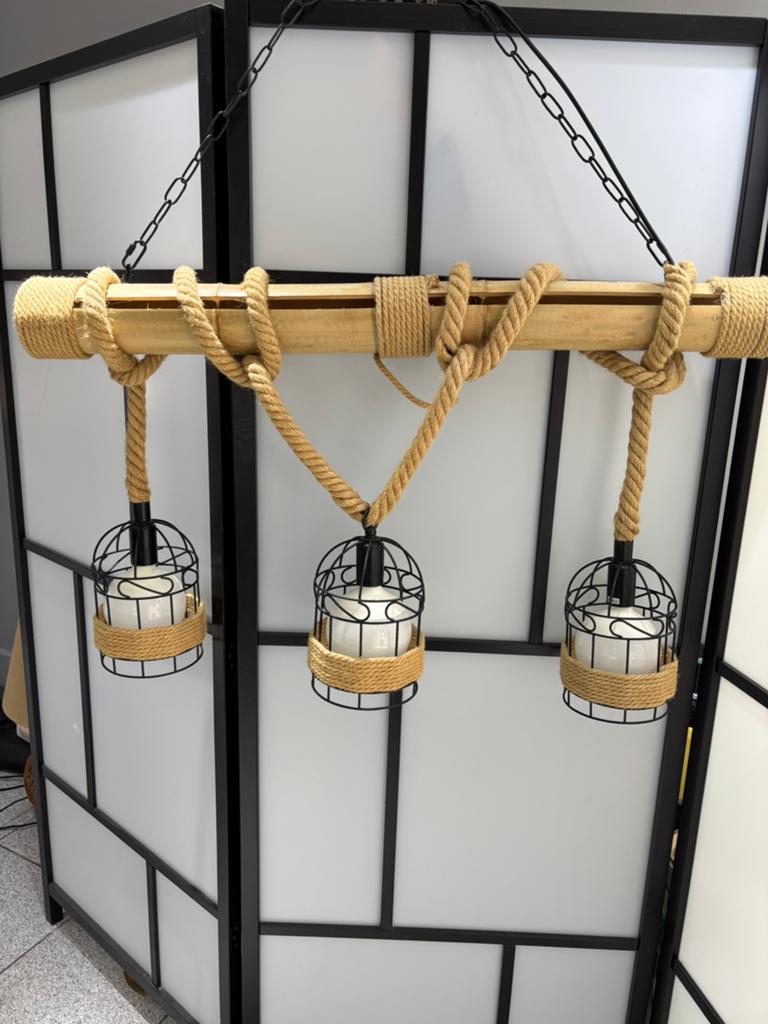 Rustieke hanglamp in goede staat, Ophalen, Rustiek landelijk, 50 tot 75 cm, Overige materialen
