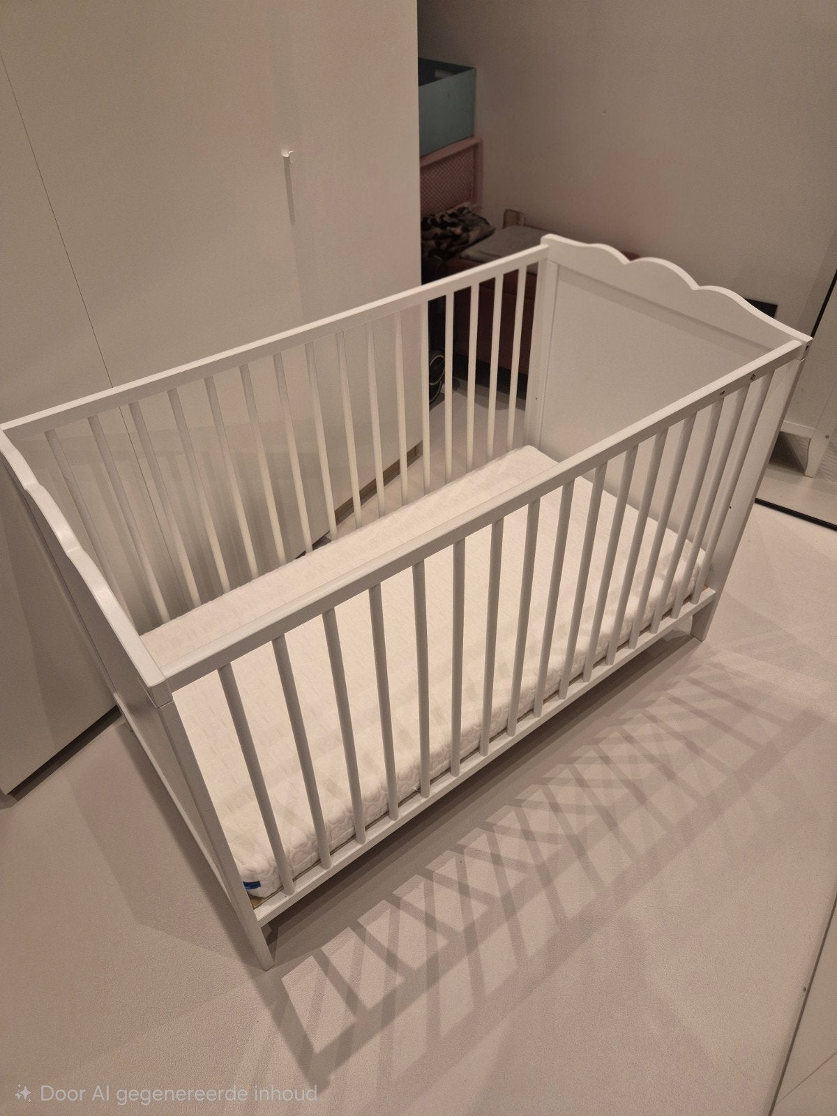 Babybedje 60x120cm wit inclusief matras aerosleep, Kinderen en Baby's, Ophalen, Zo goed als nieuw, Ledikant