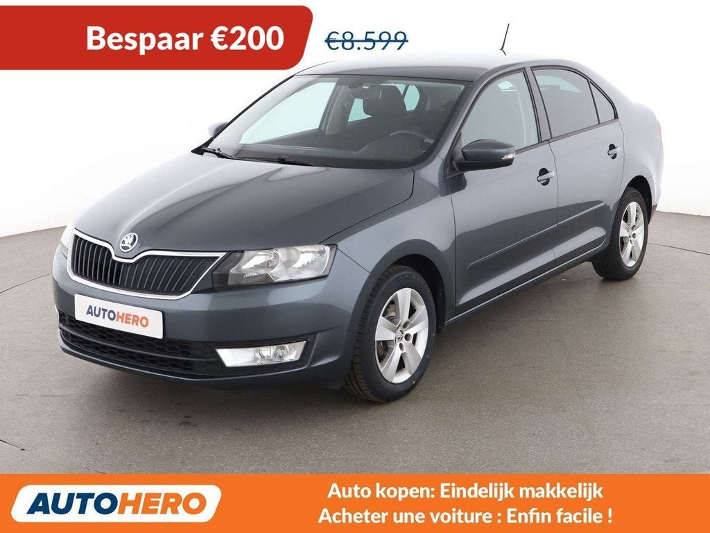 Skoda Rapid/Spaceback 1.2 TSI Ambition (bj 2015), Auto's, Skoda, Voorwielaandrijving, Stof, Gebruikt, Zwart