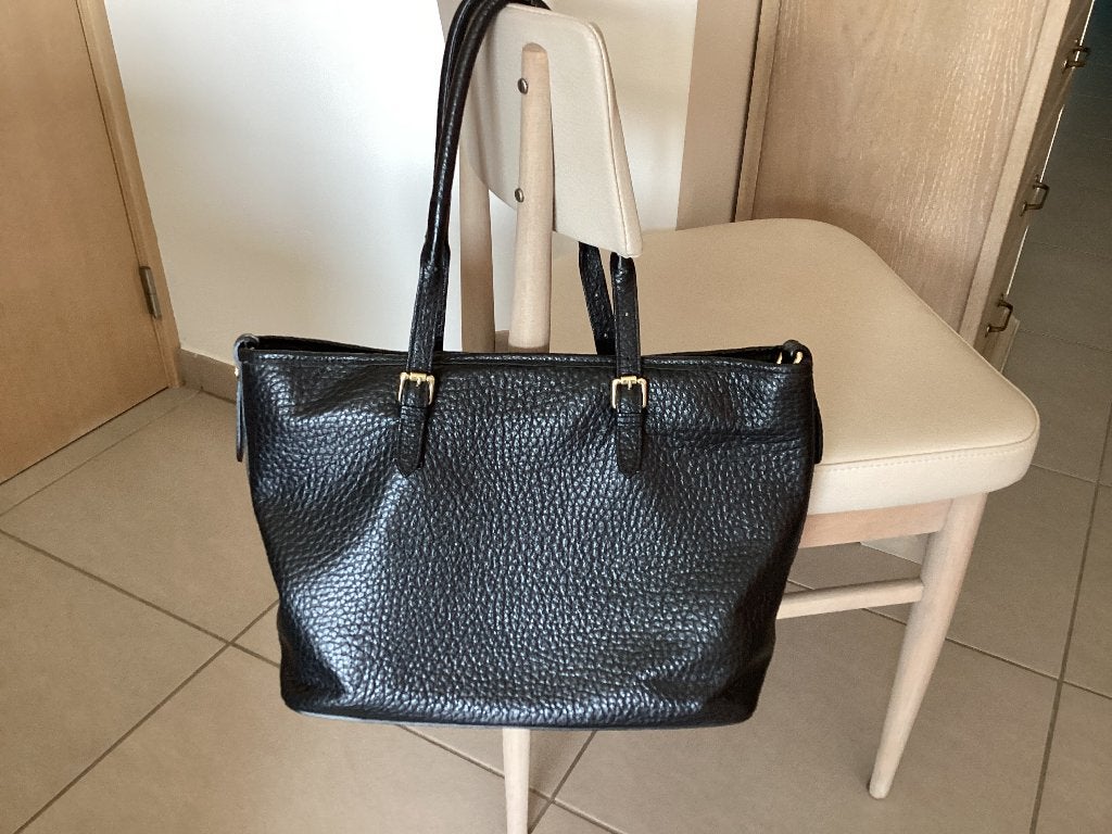 Lederen shopper tas, Ophalen, Gebruikt, Zwart, Shopper