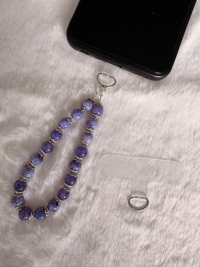 Cordon téléphonique en agate de feu violet, de luxe, 8 mm, Télécoms, Enlèvement ou Envoi, Neuf, Support de téléphone ou Accessoire