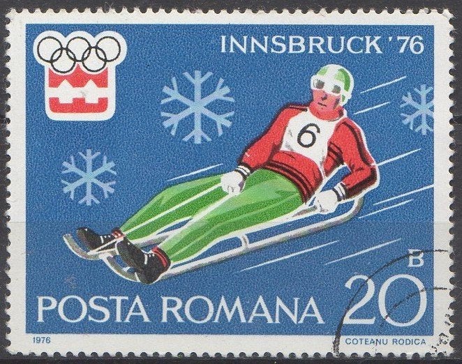 Roemenië - O.S. Innsbruck 1976, Enlèvement ou Envoi, Affranchi