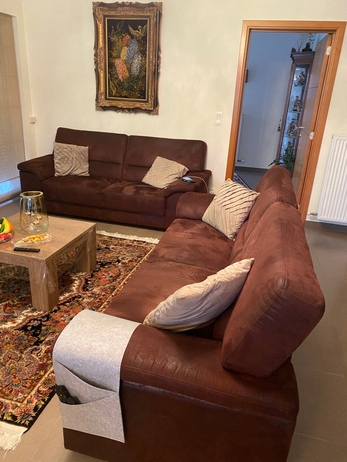 Bruin stof salon, Ophalen, Zo goed als nieuw, Stof