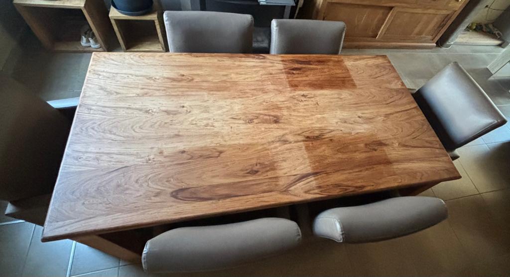 Table à manger extensible en chêne massif — 6 à 8 personnes, Enlèvement, Comme neuf, Chêne