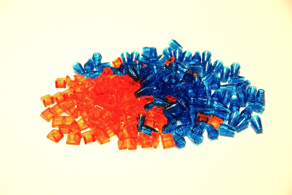 Briques LEGO 1X1 transparentes 2x 100 pièces NEUVES, Enlèvement ou Envoi, Neuf, Briques en vrac, Lego