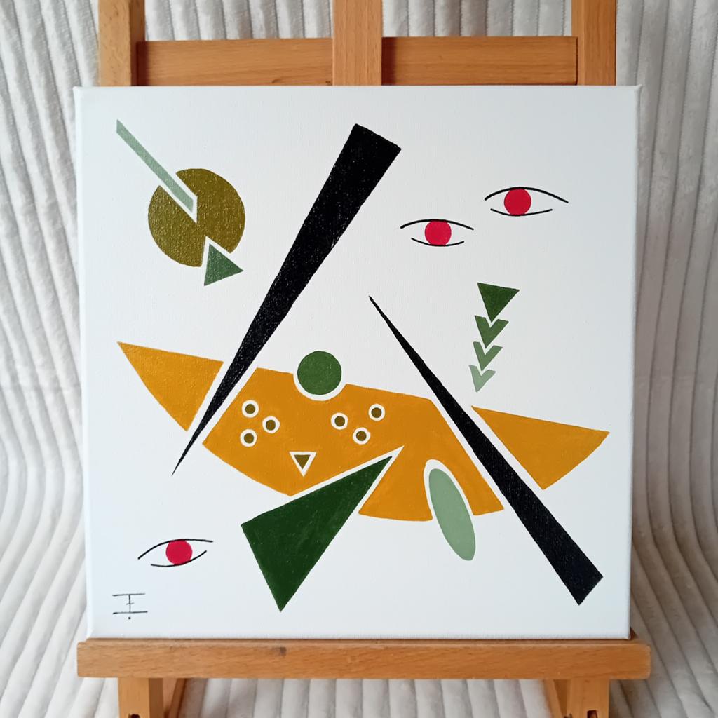 Schilderij acryl abstract 30x30, Huis en Inrichting, Woonaccessoires | Schilderijen, Tekeningen en Foto's, Ophalen, Schilderij