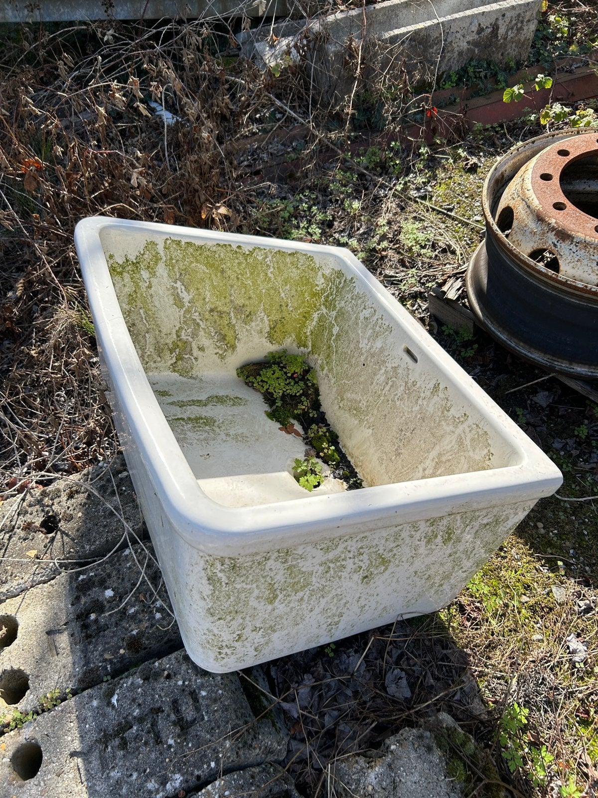 Pompbak, Doe-het-zelf en Bouw, Ophalen, Gebruikt, Steen, Wastafel