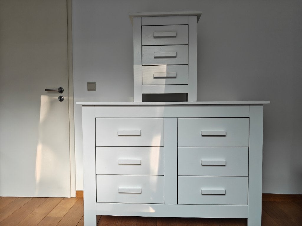 Ensemble commode - table de chevet, Intemporel, 5 tiroirs ou plus, Moins de 100 cm, 100 à 150 cm