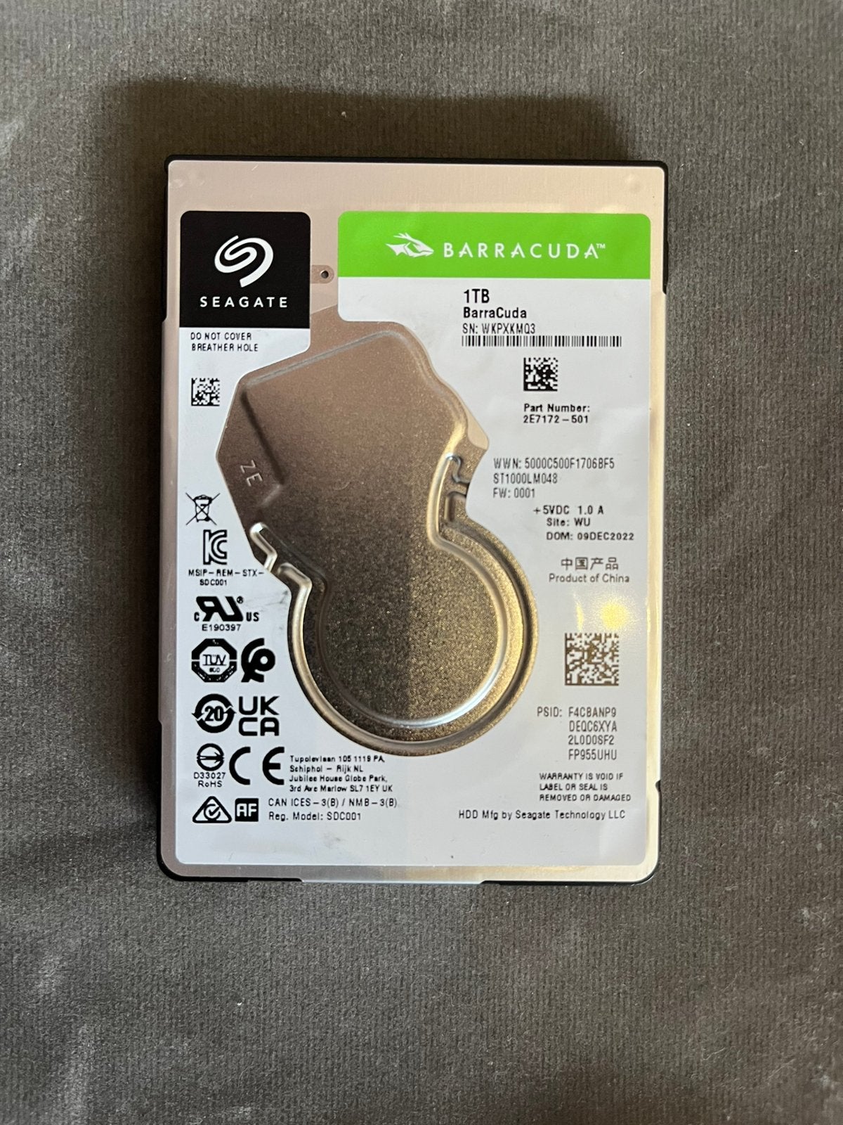 Disk dur interne 1 To Seagate Barracuda neuf jamais utilisé, SATA, 1To, Interne, Comme neuf