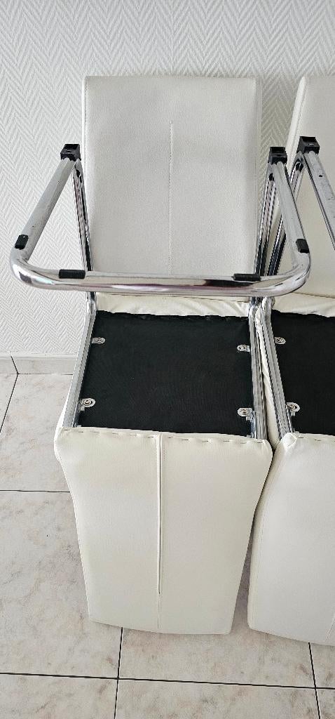 Eetkamerstoelen 4stk, Huis en Inrichting, Stoelen, Ophalen, Overige materialen, Wit, Zo goed als nieuw