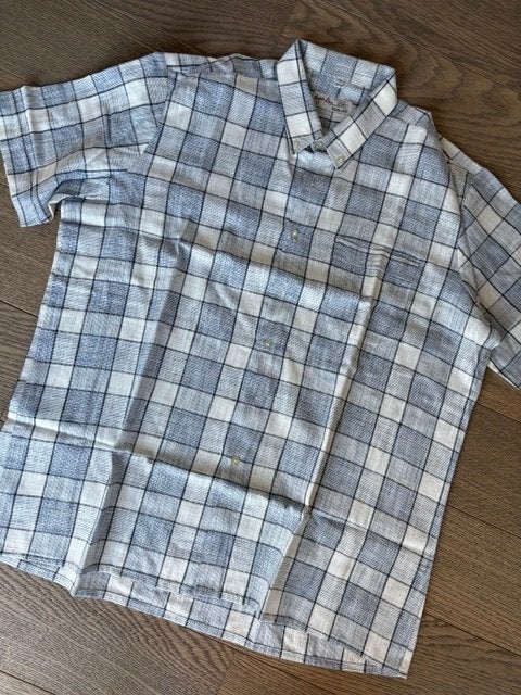 Hemd vintage maat 43/44, Blauw, Vintage Dressing, Ophalen of Verzenden, Zo goed als nieuw