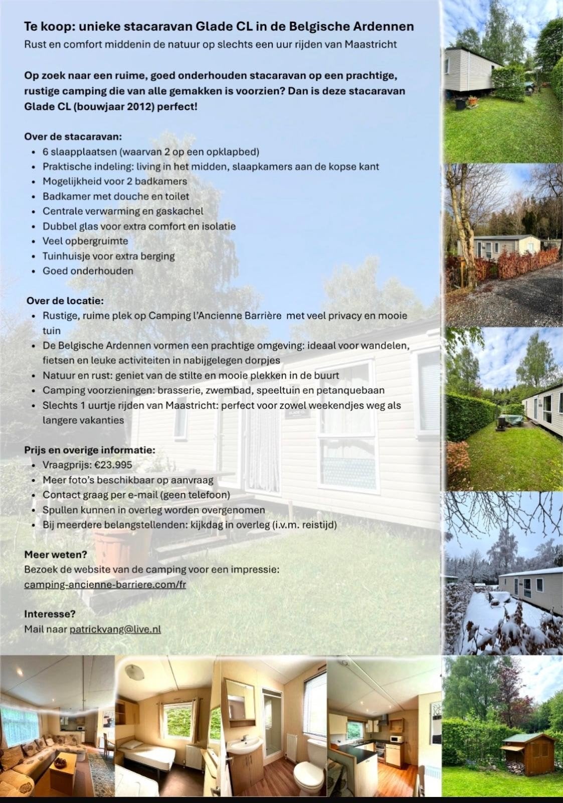 Mobil-home à vendre dans les Ardennes, Caravanes & Camping, Caravanes résidentielles