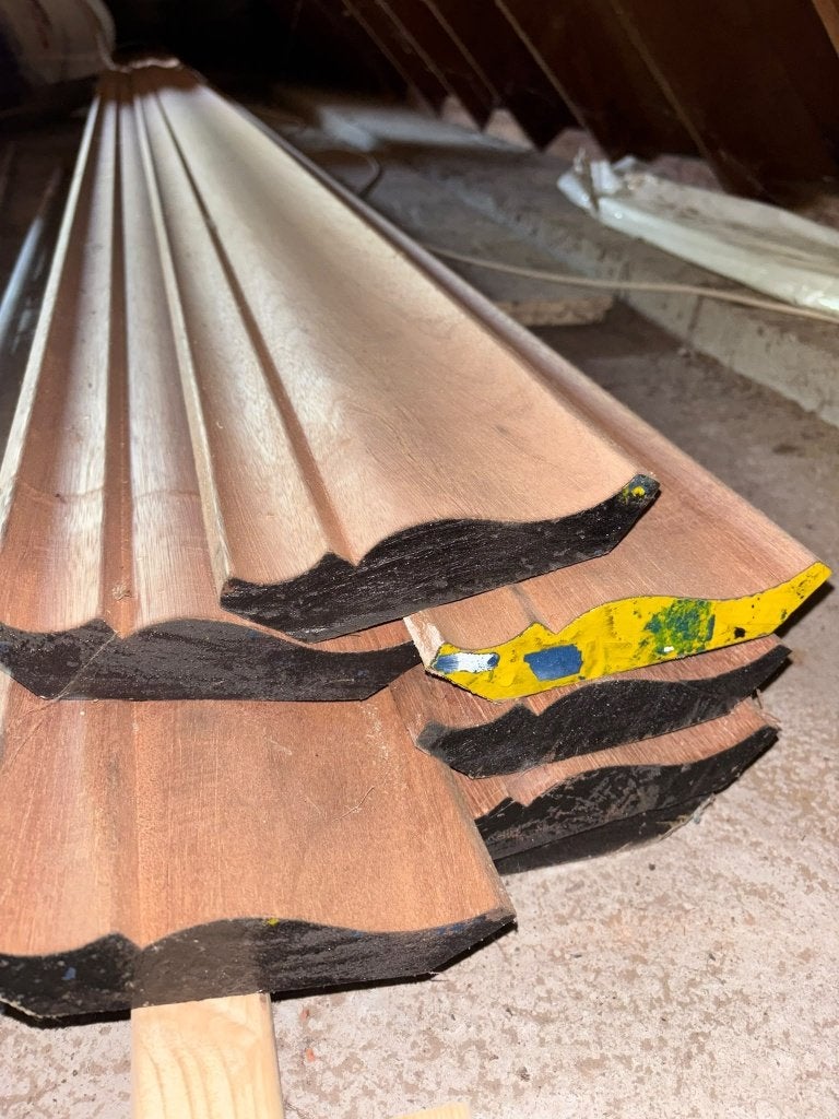 houten kroonlijsten 9x 5M, Doe-het-zelf en Bouw, Ophalen, 25 tot 50 mm, Nieuw, Plank