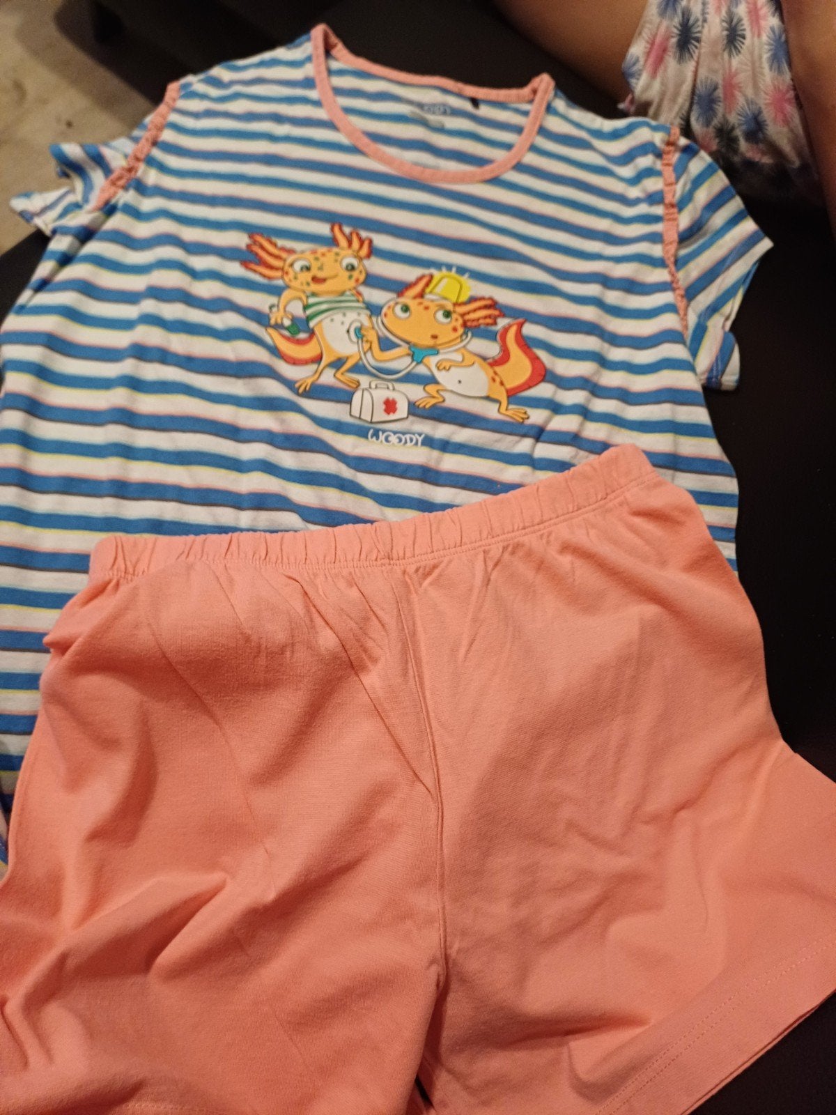 woody pyjama met short gestreept Mt152=12j, Kinderen en Baby's, Nacht- of Onderkleding, Meisje, Ophalen of Verzenden, Zo goed als nieuw