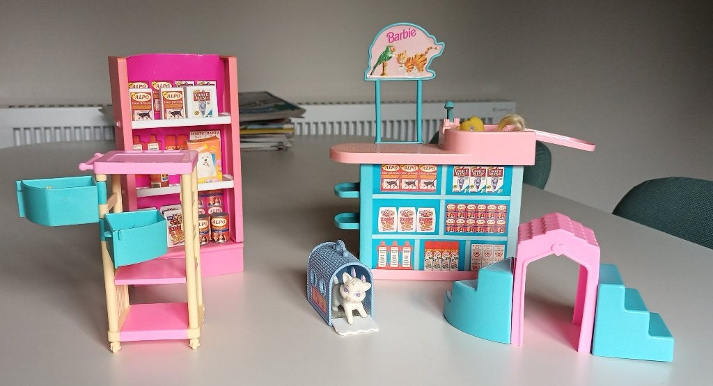 Vintage Barbie pretty pet shop - 1995 Mattel, Verzamelen, Poppen, Ophalen, Gebruikt, Accessoires
