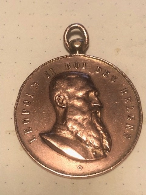 Leopold II-medaille 1902 COURCELLES, Ophalen of Verzenden