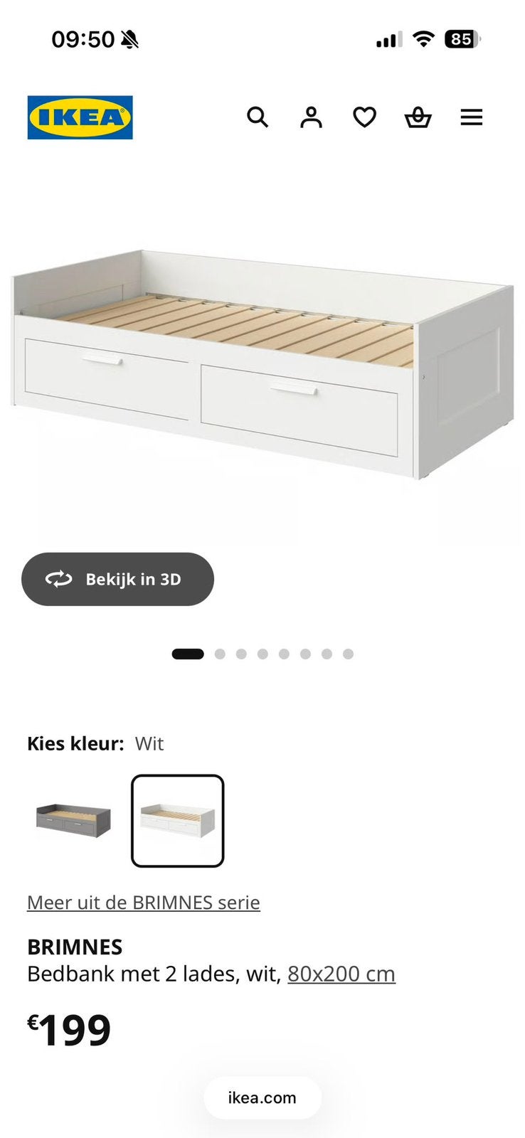 Brimnes bed te koop (ikea), Huis en Inrichting, Slaapkamer | Bedden, Ophalen, Zo goed als nieuw