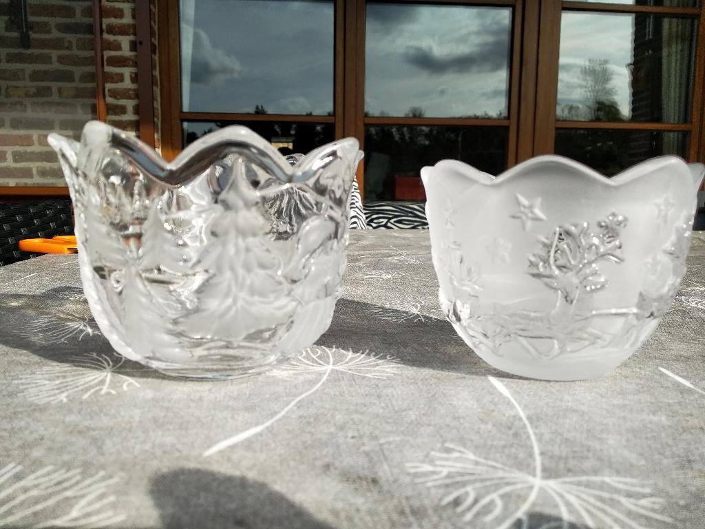 2 lampes à vent en verre, Moins de 25 cm, Enlèvement ou Envoi, Comme neuf, Bougie
